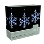 Kép 2/3 - 90 LED-es elemes Hópihe-jégcsap kültéri-beltéri fényfüggöny, hideg fehér, 120 x 33 cm széles, 8 világítási móddal, időzítővel, IP44
