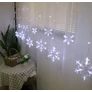 Kép 3/3 - 90 LED-es elemes Hópihe-jégcsap kültéri-beltéri fényfüggöny, hideg fehér, 120 x 33 cm széles, 8 világítási móddal, időzítővel, IP44