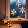 Kép 5/5 - 90 LED-es elemes Hópihe-jégcsap kültéri-beltéri fényfüggöny, meleg fehér, 120 x 33 cm széles, 8 világítási móddal, IP44