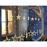 Kép 1/12 - 138LED-es csillag-jégcsap kültéri-beltéri fényfüggöny, meleg fehér, 2,5 méter széles, 8 világítási móddal