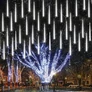 Kép 10/10 - 288 LED-es Karácsonyi meteor fények hulló hó effektussal, hálózati adapteres, 50 cm, fehér Hideg