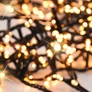 Kép 1/10 - 750 LED-es 15 m-es Karácsonyi kültéri-beltéri fényfüzér, hálózati adapteres, extra meleg fehér, IP44, időzíthető 6/18 órás, csillogó fényjátékkal 