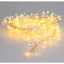 Kép 1/6 - 200 LED-es sűrű Cluster fényfüzér, elemes, extra meleg és meleg fehér, 6/18 órás időzíthető, 8 világítási móddal
