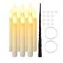 Kép 2/6 - 10 db-os elemes LED-gyertya szett, lebegő hatással zsinóron, 15 cm magas/db, fehér