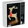 Kép 3/5 - Karácsonyi-adventi Repülő rénszarvas piros masnival, 720 csillogó LED-del, Ünnepi dekoráció, IP44 hálózati adapteres, időzíthető 8/16 órás, 88 x 50 cm 
