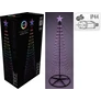 Kép 7/8 - 210 cm magas 370 Digitális RGB LED-es, színváltós Fénykarácsonyfa, 10 LED-es csillag csúcsdísszel, IP44