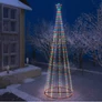 Kép 1/8 - 210 cm magas 370 Digitális RGB LED-es, színváltós Fénykarácsonyfa, 10 LED-es csillag csúcsdísszel, IP44