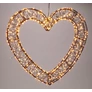 Kép 1/6 - Karácsonyi-adventi XL 500 extra meleg fehér LED-es Szív ajtódísz, 38 x 36 cm, IP44 hálózati adapteres, időzíthető 8/16 órás