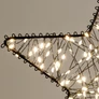 Kép 3/7 - Karácsonyi-adventi  200 meleg fehér micro LED-es csillag ajtódísz, 26 cm, IP44 hálózati adapteres, időzíthető 8/16 órás, 5+1 féle csillogó és halványuló fényjátékkal