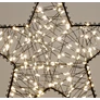 Kép 4/7 - Karácsonyi-adventi  200 meleg fehér micro LED-es csillag ajtódísz, 26 cm, IP44 hálózati adapteres, időzíthető 8/16 órás, 5+1 féle csillogó és halványuló fényjátékkal