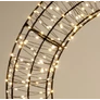 Kép 5/11 - Karácsonyi-adventi 480 meleg fehér és extra meleg fehér micro LED-es koszorú ajtódísz, 38 cm, IP44 hálózati adapteres, időzíthető 8/16 órás, csillogó fényjátékkal, fényerő szabályzással