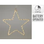 Kép 5/5 - Karácsonyi-adventi 120 meleg fehér micro LED-es arany drótos csillag 30 cm, elemes, időzíthető 8/16 órás