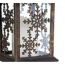 Kép 6/7 - Adventi LED-es elemes időzíthető 6/18 órás, dekor mécses, gyertyával,  28 x 14 cm, hópihe