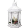 Kép 4/8 - Adventi LED-es elemes időzíthető 6/18 órás, dekor fehér mécses, 3 db gyertyával és fenyőággal, 32 x 18,5 cm
