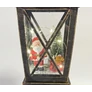 Kép 2/4 - Adventi 20 micro LED-es elemes dekor mécses oszlopon, időzítővel, Mikulással, tobozzal és fenyőággal, 47 x 14 cm