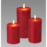 Kép 1/5 - 3 db-os LED-es láng hatású adventi gyertya dekor, időzíthető 8/16 órás , meleg fehér láng, piros, távirányítóval, 10, 12,5, 15 cm 