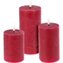 Kép 2/5 - 3 db-os LED-es láng hatású adventi gyertya dekor, időzíthető 8/16 órás , meleg fehér láng, piros, távirányítóval, 10, 12,5, 15 cm 