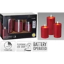 Kép 5/5 - 3 db-os LED-es láng hatású adventi gyertya dekor, időzíthető 8/16 órás , meleg fehér láng, piros, távirányítóval, 10, 12,5, 15 cm 