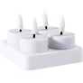 Kép 1/6 - Adventi Újratölthető LED teamécses szett 4 db-os töltővel és USB kábellel