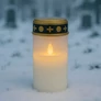 Kép 1/6 - Napelemes LED-es temetői sírmécses, örökmécses, 12 cm, fehér, 1db 