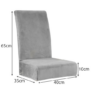 Kép 3/6 - Univerzális mosható elegáns székhuzat, 65 x 35 x 40 cm, bársony szürke