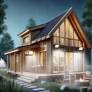 Kép 5/6 - Napelemes LED halogén lámpa mozgásérzékelővel alkonyatérzékelő távirányító, 300W, IP65