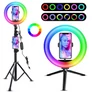 Kép 6/9 - Állítható okostelefon állvány + selfie gyűrűs. LED 120 W RGB lámpa, 210 cm