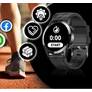 Kép 6/10 - iOS és Android kompatibilis Vízálló sport okos óra pulzusmérővel, fekete IP67, E743