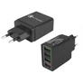 Kép 1/7 - 4 portos USB fali töltő – tökéletes adapter karácsonyi fényfüzérekhez, fekete