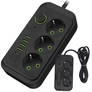 Kép 1/7 - 3 aljzatos hálózati csatlakozó 3 aljzat 250 V, 2 m, 4x USB, 1x UCB-C