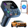 Kép 1/8 - FM transzmitter iOS és Android bluetooth 5.3 kompatibilis RGB világítás autós töltő 2x usb + usb-c VG