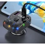 Kép 2/8 - FM transzmitter iOS és Android bluetooth 5.3 kompatibilis RGB világítás autós töltő 2x usb + usb-c VG