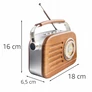Kép 8/9 - Retro konyhai mobil rádió FM/AM//USB-s akkumulátoros és hálózati E849