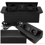 Kép 1/5 - Dupla süllyesztett konyha munkalap elektromos aljzat, 2x230V+2x USB BLACK 2.1A