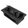 Kép 4/5 - Dupla süllyesztett konyha munkalap elektromos aljzat, 2x230V+2x USB BLACK 2.1A
