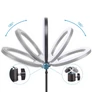 Kép 5/6 - TikTok Állítható okostelefon állvány + selfie 30 cm gyűrűs LED, fehér, 220 cm, 80 W