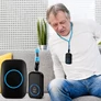 Kép 10/10 - Vezeték nélküli ajtócsengő, számos csengőhanggal, hangerőszabályzás, fekete, IP44 vízálló, 300 m 
