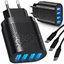 Kép 1/6 - 4 USB kimenetes fali adapter Quick Charge 3.0 AC Töltő 3 IN1 Kábel 4x USB, 48W