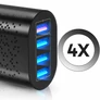 Kép 2/6 - 4 USB kimenetes fali adapter Quick Charge 3.0 AC Töltő 3 IN1 Kábel 4x USB, 48W