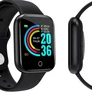 Kép 2/9 - Sport okosóra pulzusmérővel, egészség funkciókkal, fekete, vízálló, Android és iOS kompatibilitás