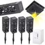 Kép 6/9 - 4 db-os napelemes LED lámpa szett, fénynyommal, modern dizájn, IP44, 39 x 6 x 6 cm