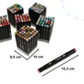 Kép 2/6 - 204 db-os XXL kétoldalas alkoholos filctoll készlet tokban, tartóval