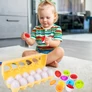 Kép 7/7 - 12 db-os tojás Montessori összeillesztős ügyességi-logikai játék gyerekeknek