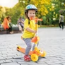 Kép 2/10 - Világító LED-es 3 kerekes Álló-ülő roller, gyerekeknek, narancssárga cicás
