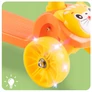 Kép 5/10 - Világító LED-es 3 kerekes Álló-ülő roller, gyerekeknek, narancssárga cicás