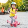 Kép 2/11 - Világító LED-es 3 kerekes álló-ülő roller, gyerekeknek, rózsaszín cicás