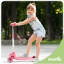 Kép 4/11 - Világító LED-es 3 kerekes álló-ülő roller, gyerekeknek, rózsaszín cicás