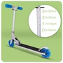 Kép 7/10 - Világító LED kerekes összecsukható roller, gyerekeknek, 50 kg teherbírással, kék