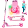 Kép 1/11 - Világító LED-es 3 kerekes Roller, gyerekeknek, 77 cm, rózsaszín