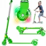 Kép 1/11 - Világító LED-es 3 kerekes Roller, gyerekeknek, 77 cm, zöld
